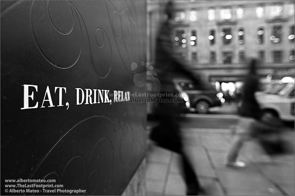 Series of Four Prints: "Eat, Drink, Relax", London, United Kingdom. 