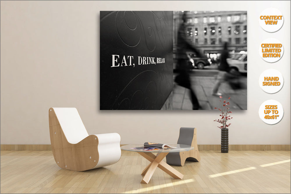 Series of Four Prints: "Eat, Drink, Relax", Regent St. London. | Reading room view.
