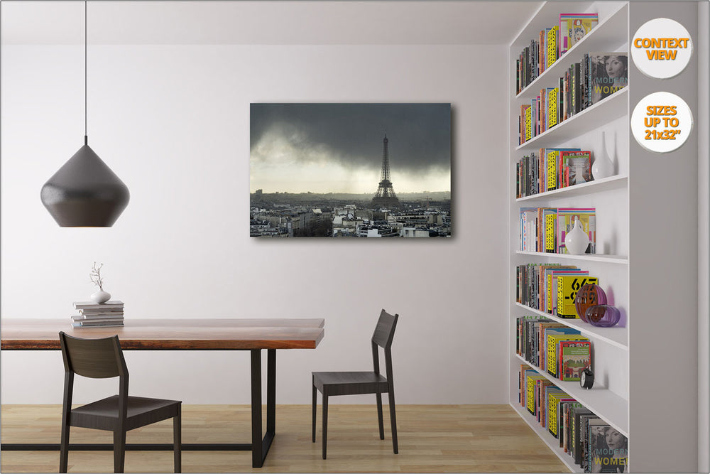 Storm over the Eiffel Tower, Paris, France. | View of the Print hanged in reading Room.