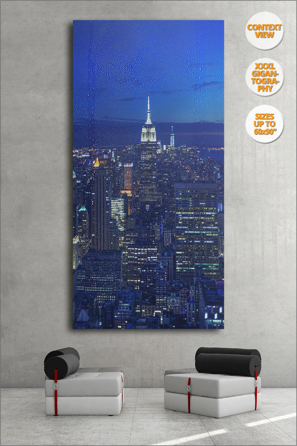 The Empire State at dusk, Manhattan, NYC. | Giant Print hanged in office.
