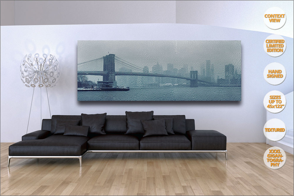 Brooklyn Bridge under the Rain, Manhattan. | Living room View.