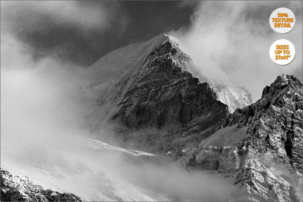 Mount Thorung Peak from Letdar, Himalaya. | 50% Magnification Detail.
