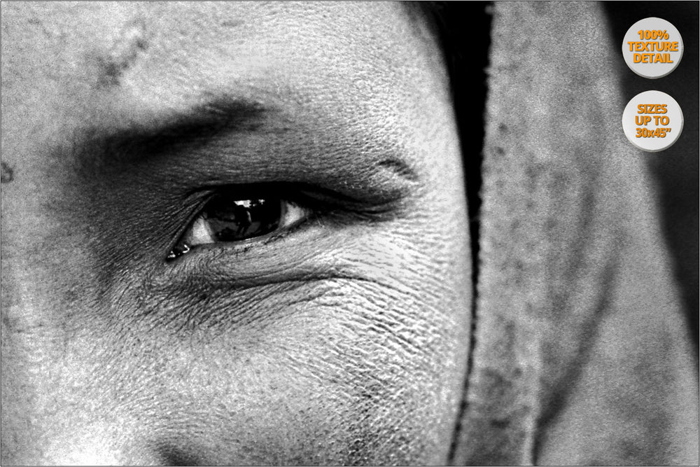 Sepherd girl, Upper Pisang, Himalaya, Nepal. | 100% Magnification Detail.