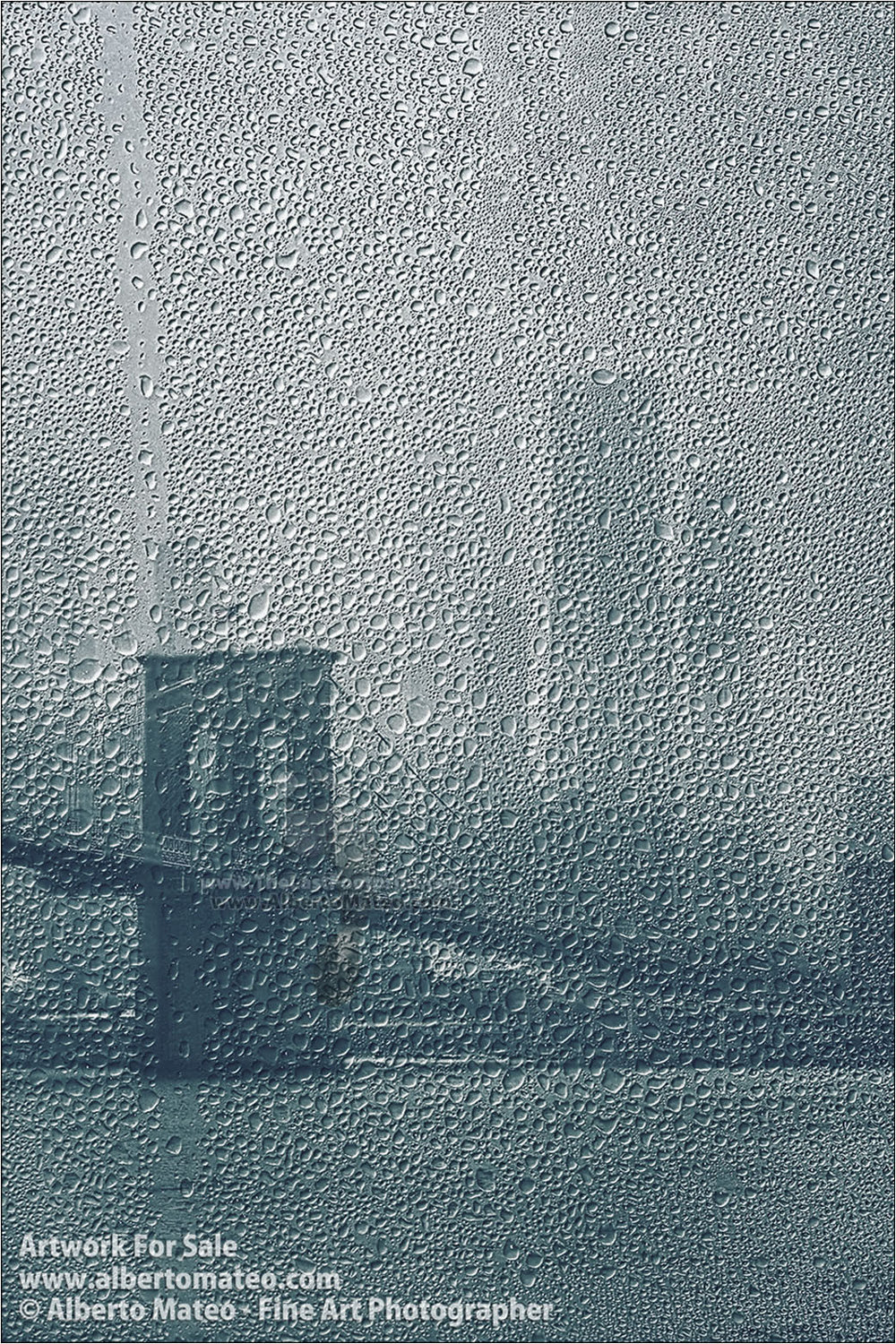 Brooklyn Bridge Stone Pillar, New York. | New York Thorugh the Rain Series.