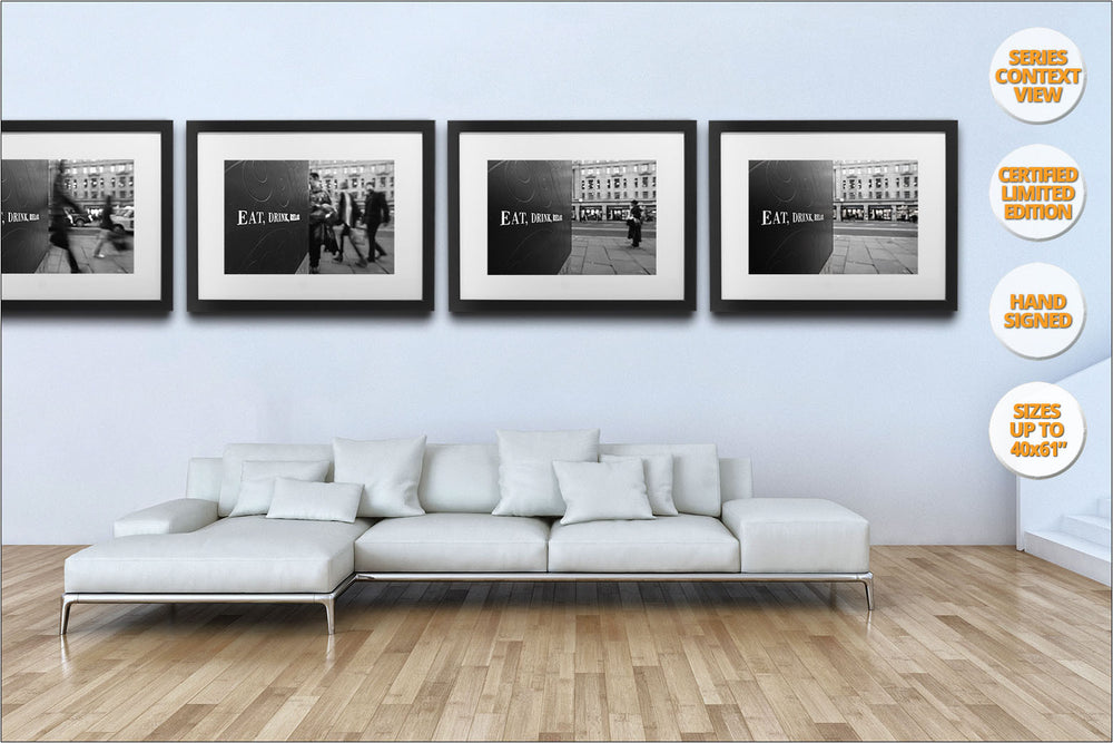 Eat, Drink, Relax, London, United Kingdom. | Series hanged in living room.