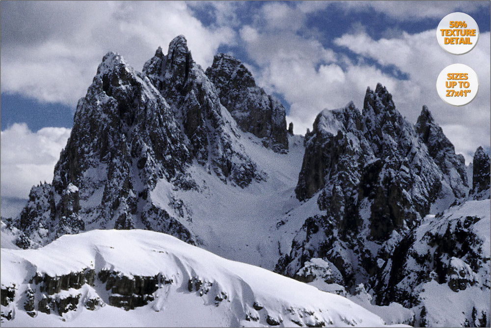 Misurina Range in Winter, Dolomiti, Italy. | 50% Magnification Detail.