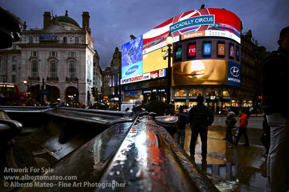 The neons of Piccadilly Circus at dusk, London. | Unlimited Edition Fine Art Print.