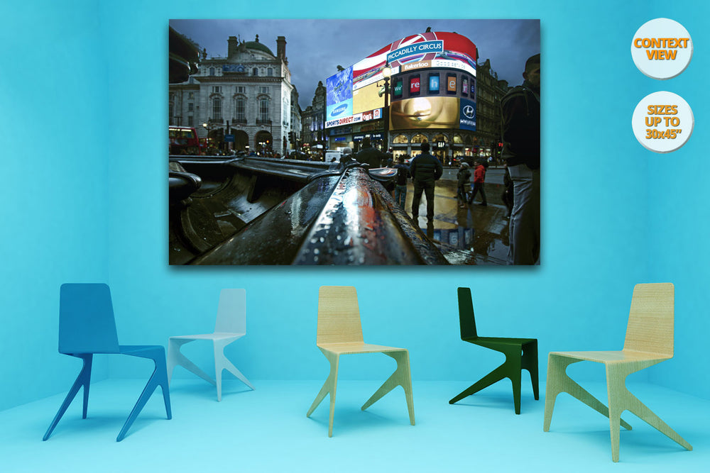 The neons of Piccadilly Circus, London, UK. | Print hanged in meeting room.
