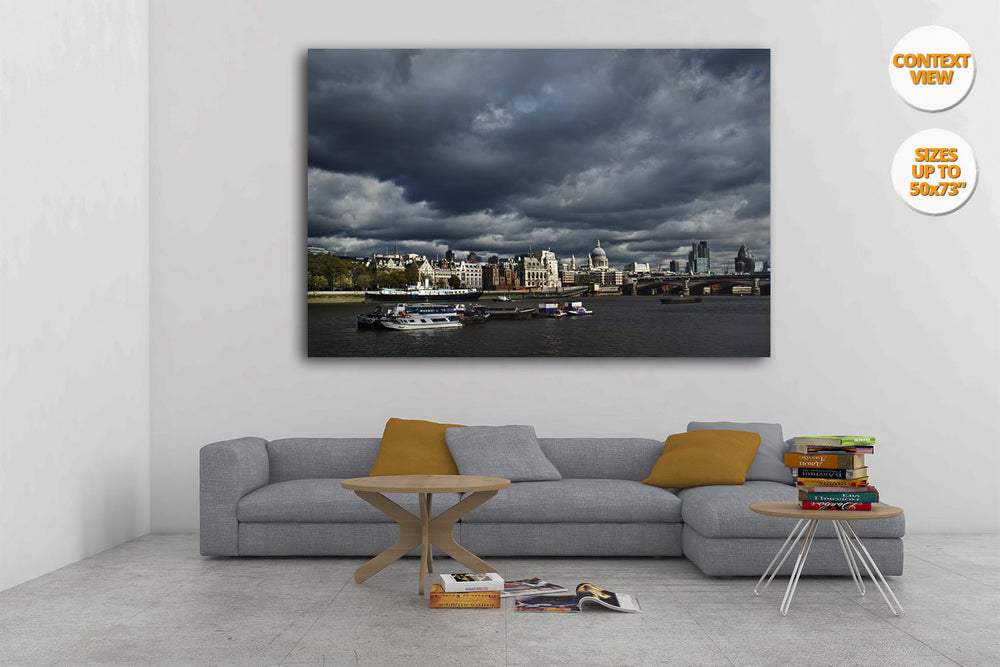 River Thames, Saint Paul Cathedral, London, United Kingdom. | Print hanged in living room.