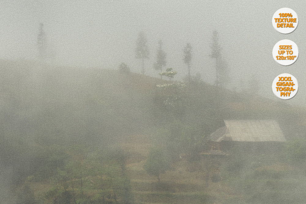 Fog in Bac Ha Mountains, Vietnam. | View at 50% magnification detail.