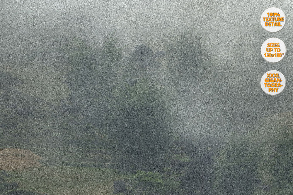 Fog in Bac Ha Mountains, Vietnam. | 100% Magnification Detail.