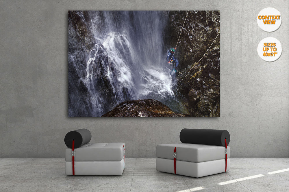 Great waterfall in Caldares Canyon, Pyrenees, Spain. | Living room view.
