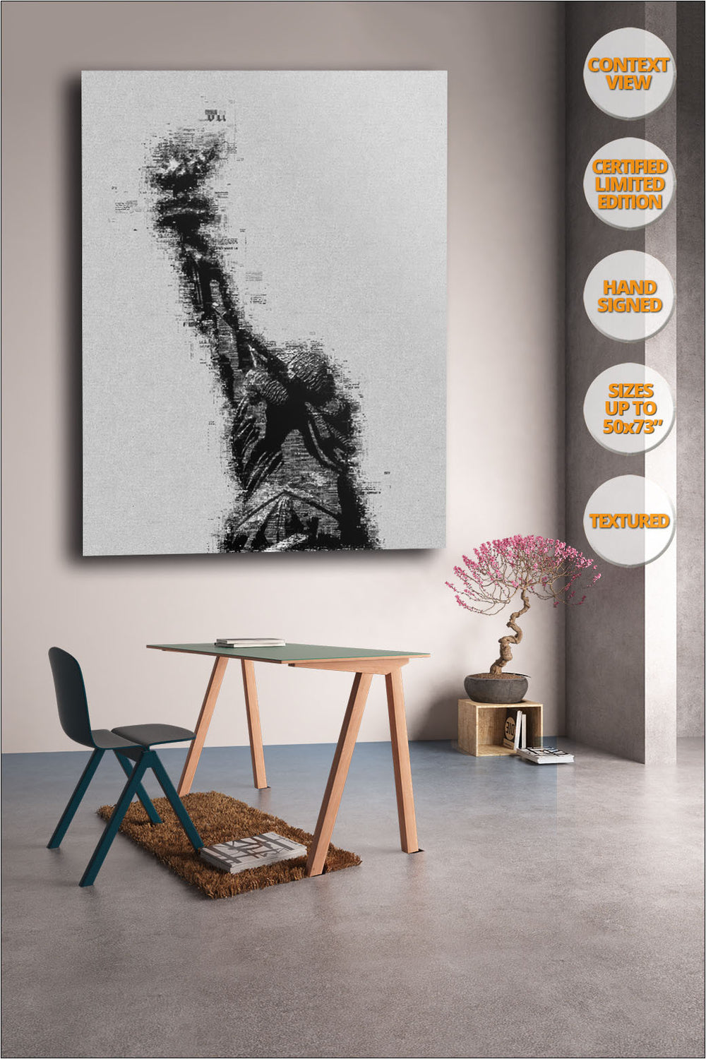 The Statue of Liberty, Manhattan, New York. | Print hanged in bedroom.