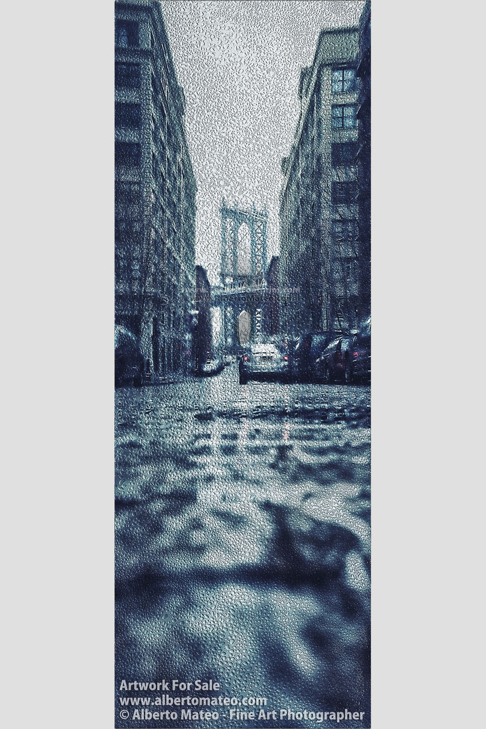 Manhattan Bridge in the rain, New York. | Limited Edition Fine Art Print.