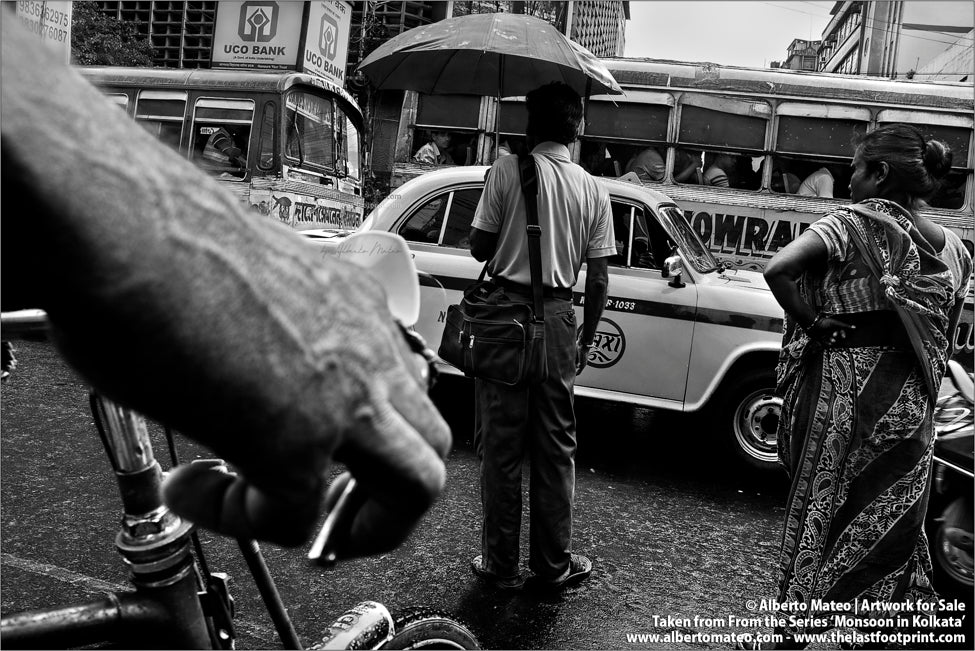 Rain in BBD Bag, Kolkata, Bengal, India.