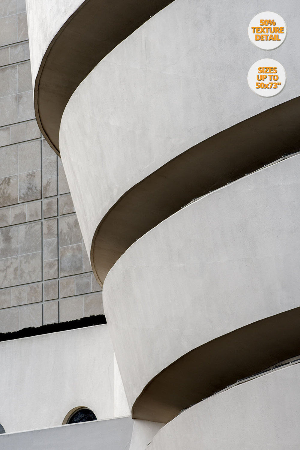 Facade of Guggenheim Museum, New York. | 50% Magnification Detail.