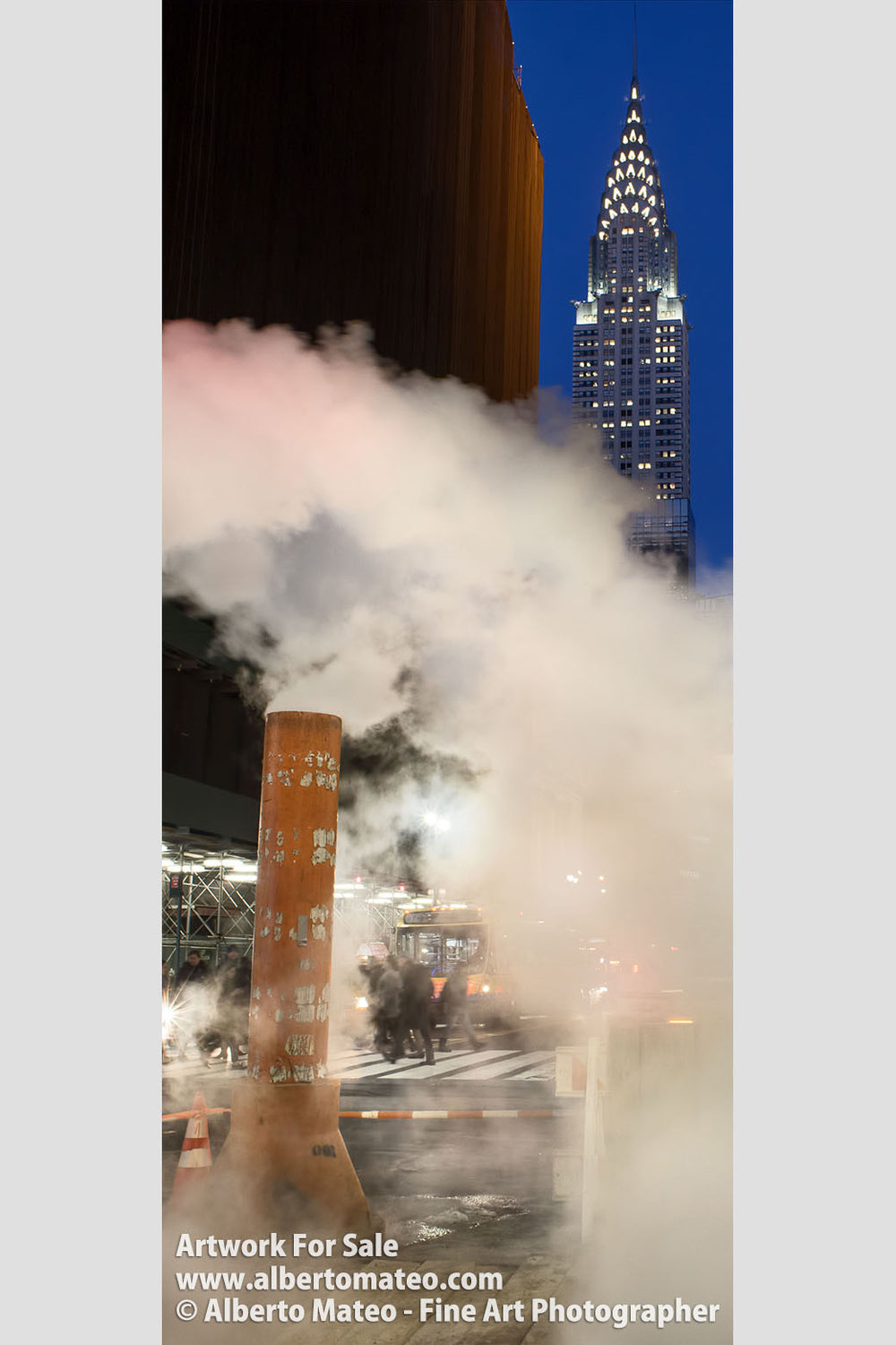 Steam Chimney, 42nd St., New York. | Vertical Panorama Crop.