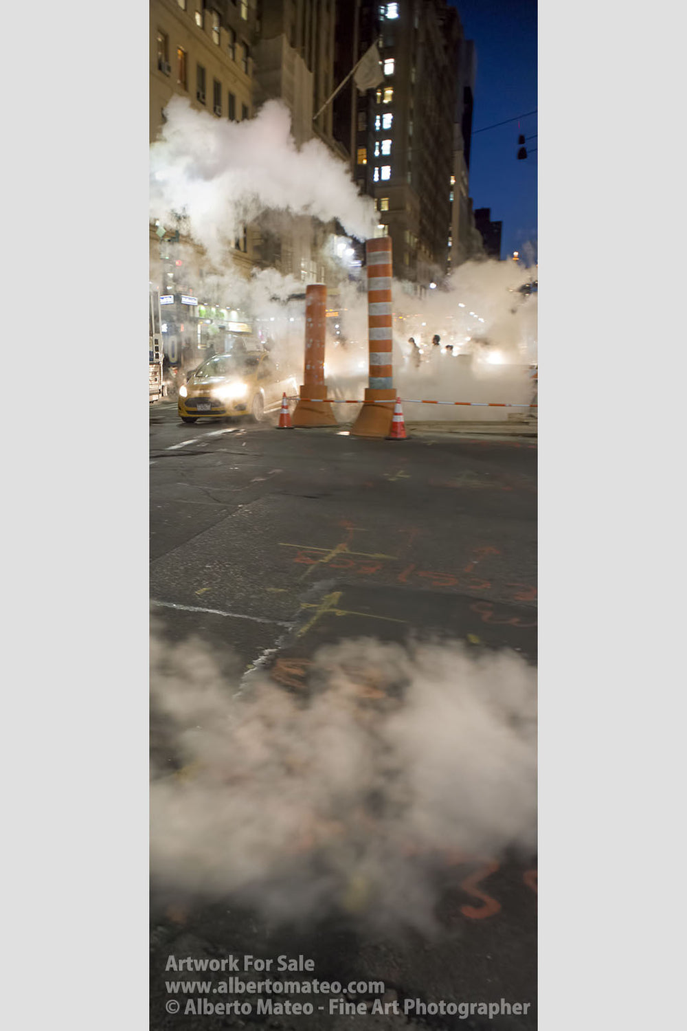 Two steam chimneys in the 42nd street, New York. | Open Edition Print.