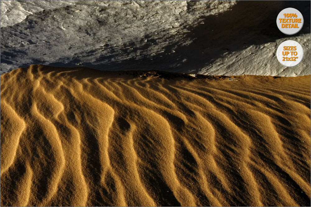 Rock formations, White Desert, Egypt. | 100% Magnification Detail.