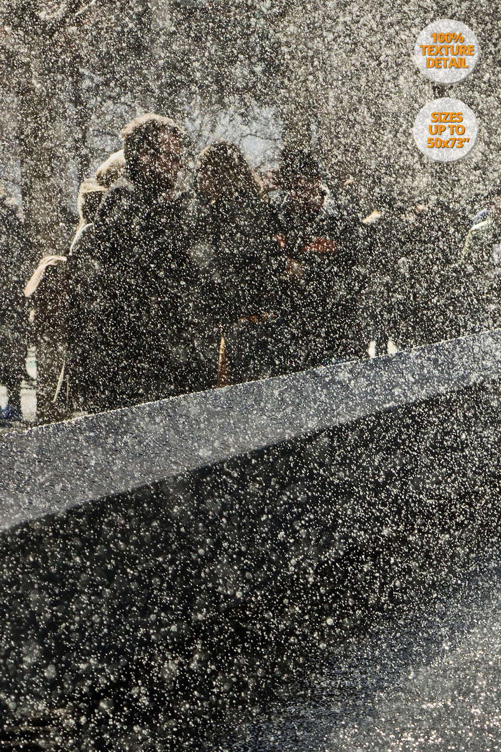 Surf in the 9/11 Memorial, Manhattan, New York; 100% detail.