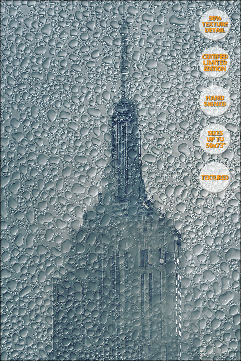 Empire State under the Rain, Manhattan, NY. Print #2/4. | 50% Print Detail.