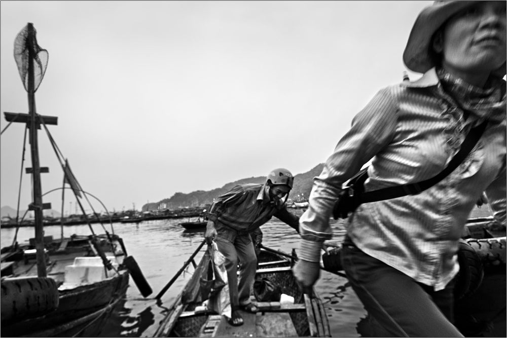 Taxi boat, Cat Ba Island, Vietnam. | Black and White Original Fine Art Print.
