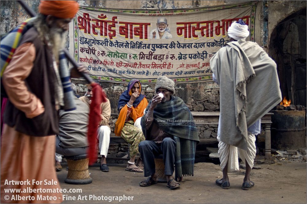 Breakfast time in Pushkar Camel Fair, India.