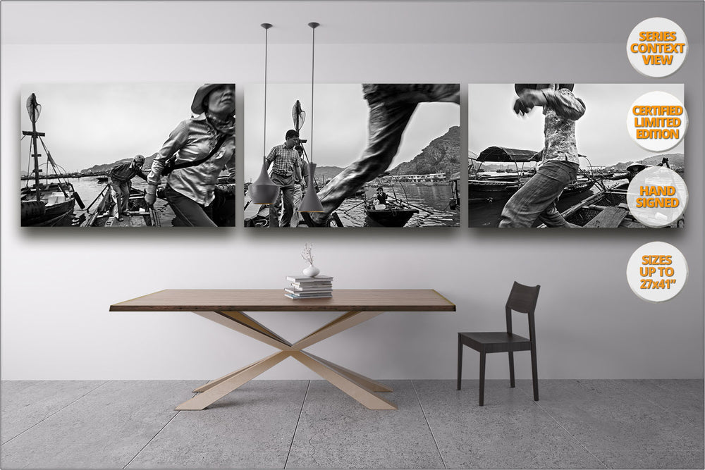 Taxi boat, Cat Ba Island, Vietnam. | Series of three prints hanged in dining room.