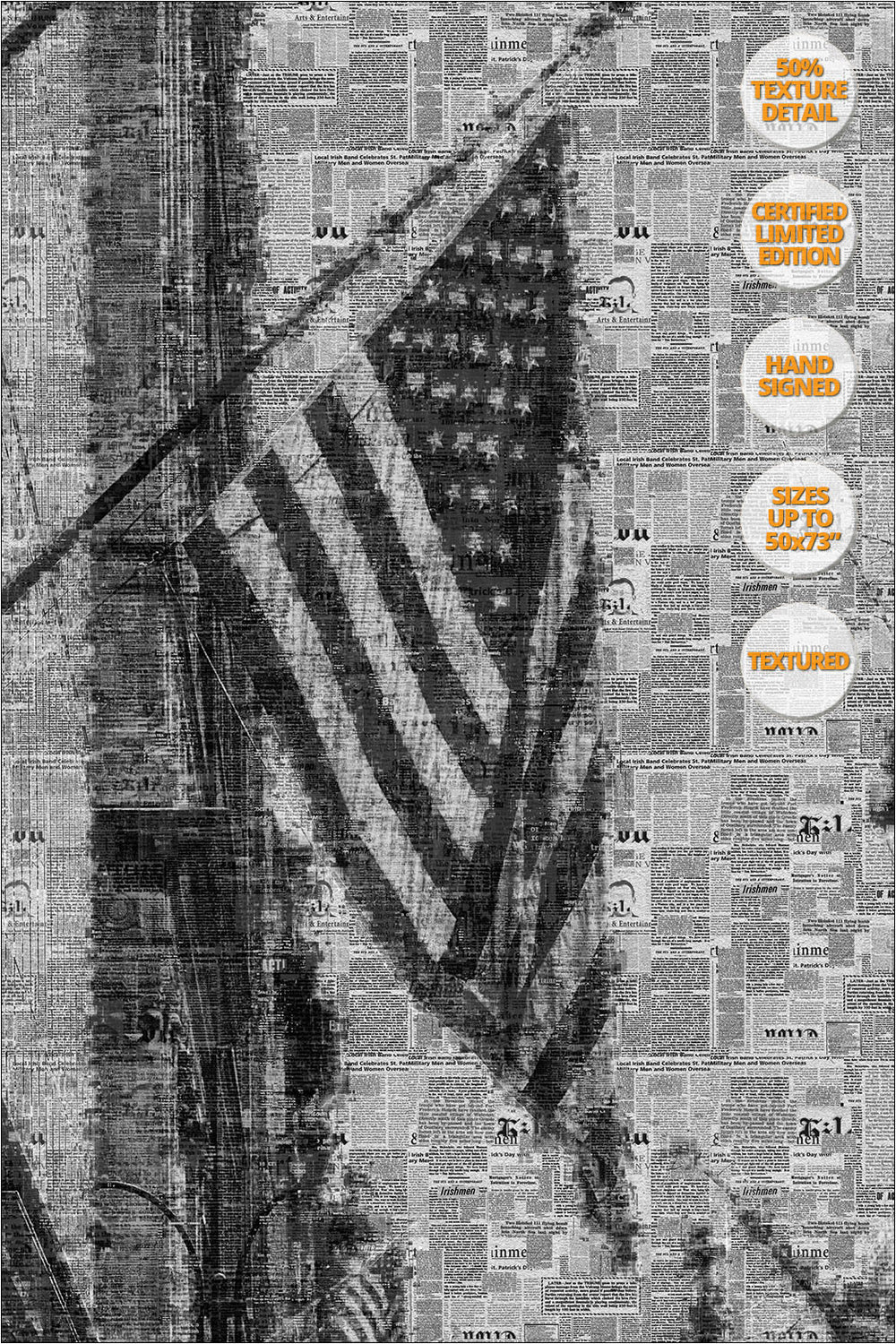 Flag in the Fifth Avenue, NYC. Already Written Series. | 50% Detail.