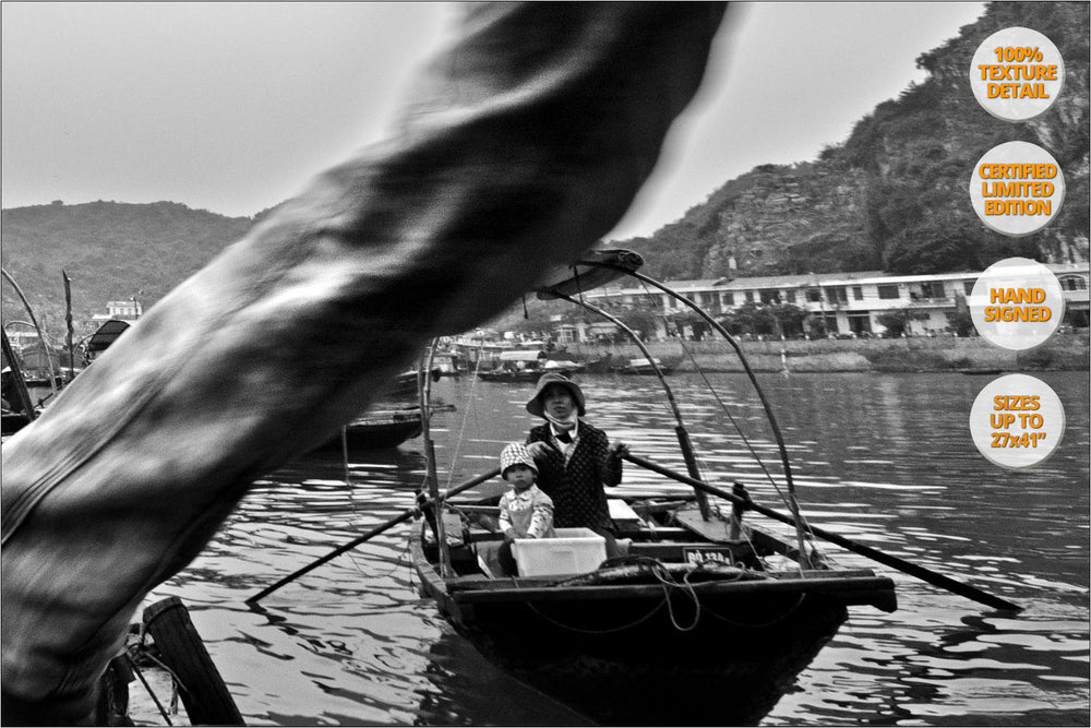 Passengers in boat dock, Cat Ba, Series of three, Vietnam. [2/3] | 50% Magnification Detail View.