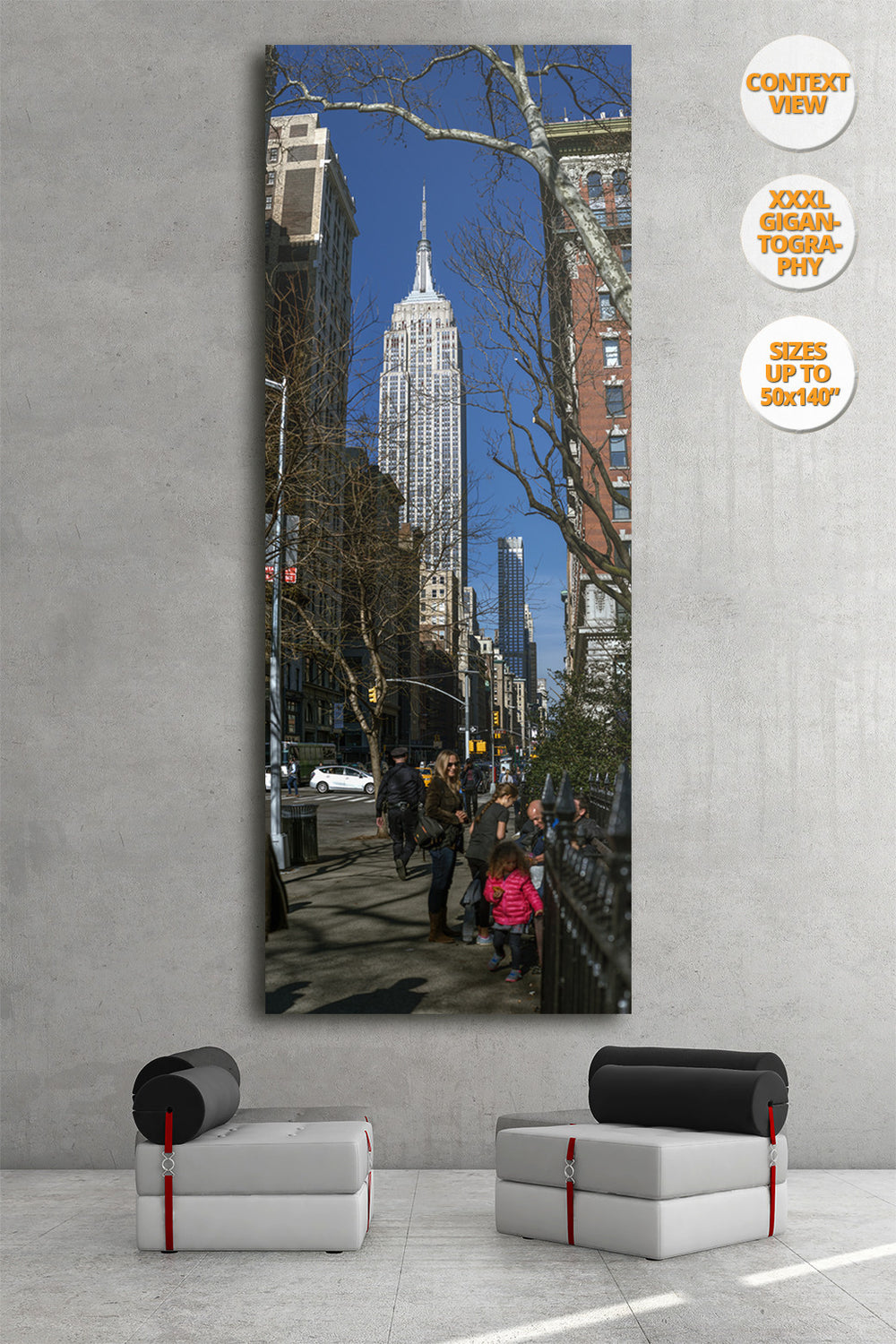 The Empire State from Broadway, Manahttan, NYC. | Hanged in living room.