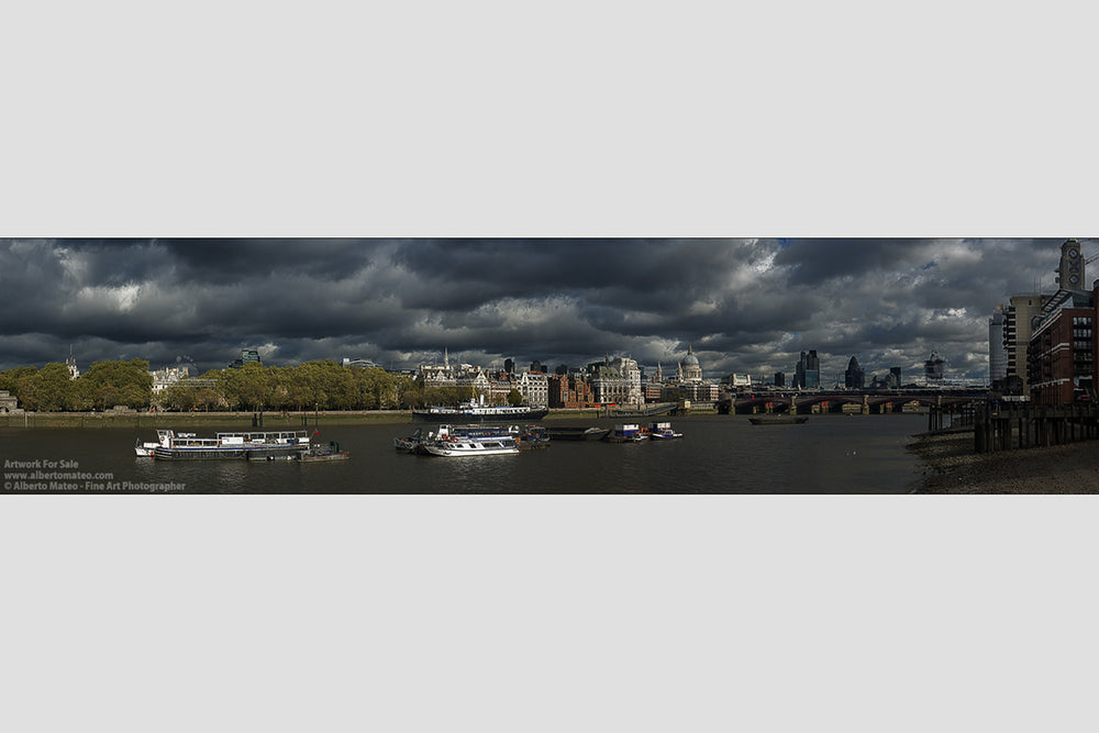 Clouds over River Thames, London, United Kingdom.