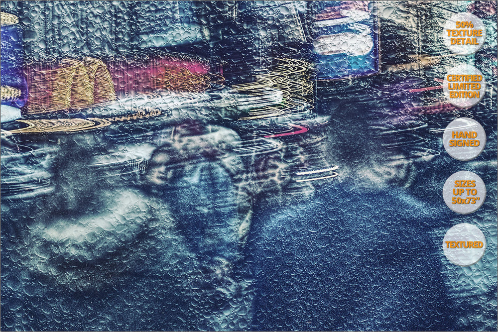 Times Square under the rain, NYC. | View of the Print at 50% magnification detail.