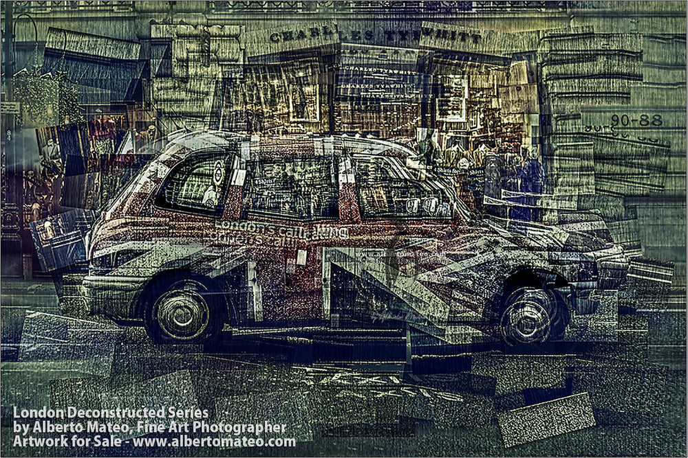 Taxi dressed with the Union Jack flag parked in the Regent Street, London, United Kingdom.