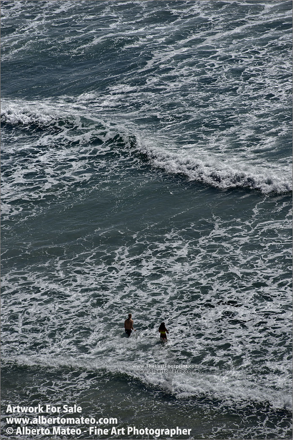 Swimmers in Blacks Beach, San Diego, California. | Open Edition Fine Art Print.