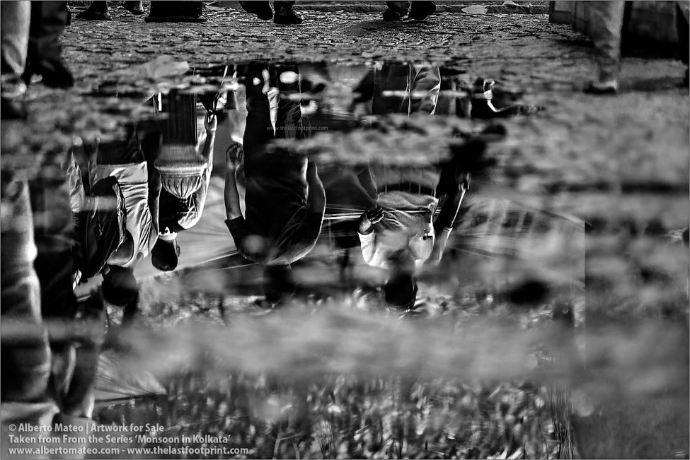Reflection on ponds, Esplanade, Kolkata, Bengal, India.