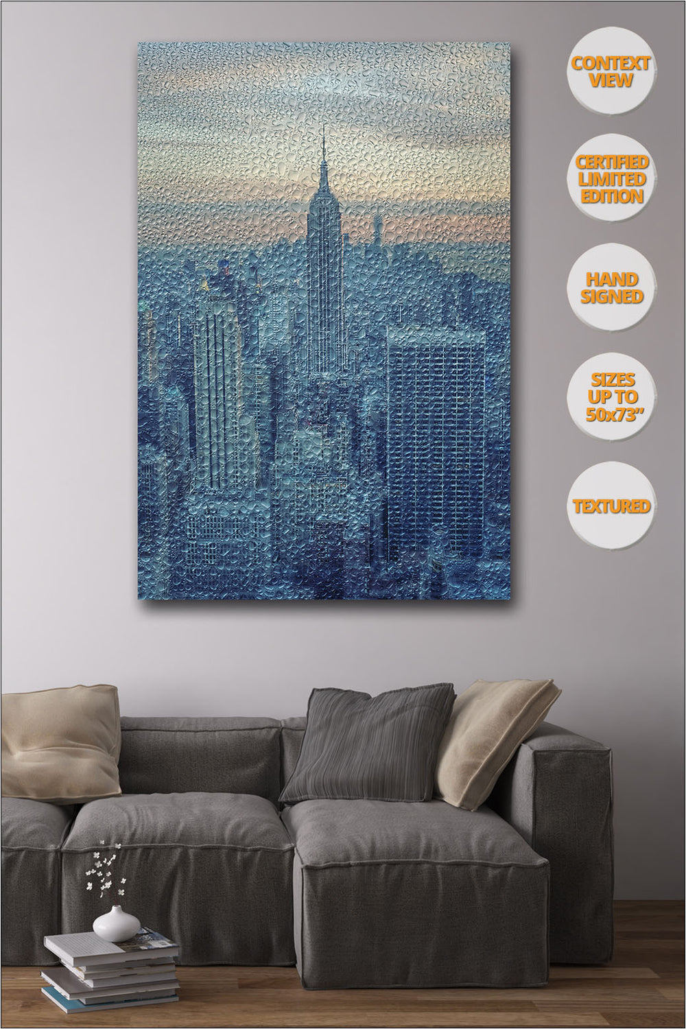 Empire State under the Rain, New York. Manhattan. | Hanged in Living room.