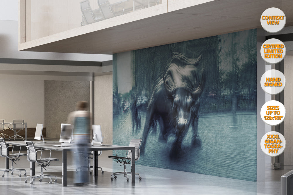The Bull, Wall Street, New York. | Giant Print hanged in office.