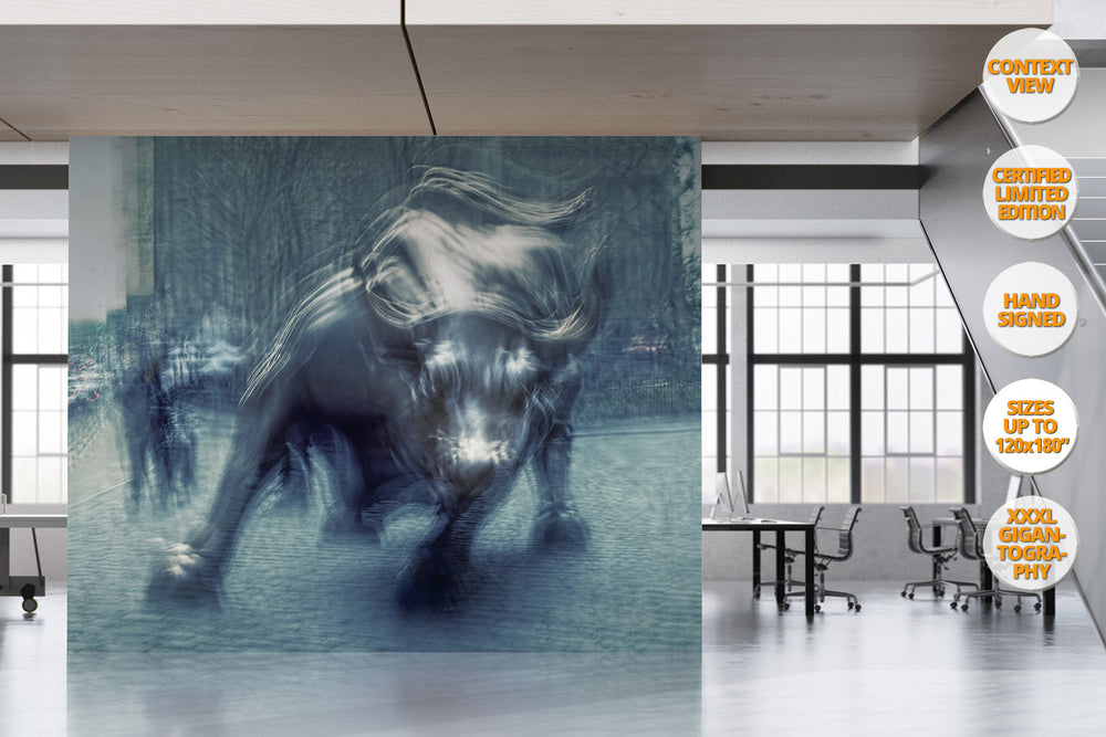 The Bull in Wall Street, Manhattan, New York. | Giant Print hanged in office.