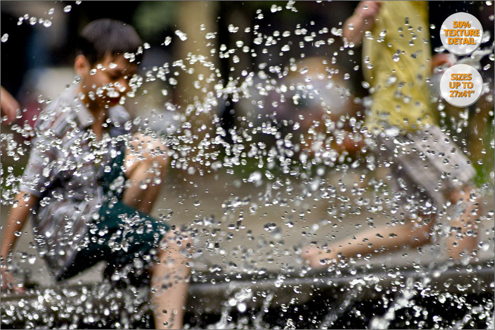 Boys playing in fountain, Hanoi, Vietnam. | 50% Detail.