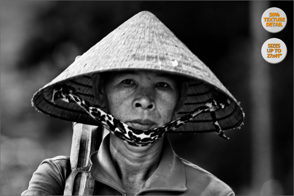 Portrait of woman, Saigon, Vietnam. | View of the Print at 50% magnification detail.