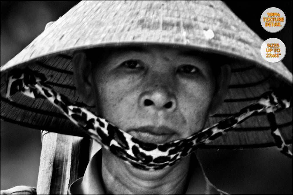 Portrait of woman, Saigon, Vietnam. | 100% Magnification Detail.