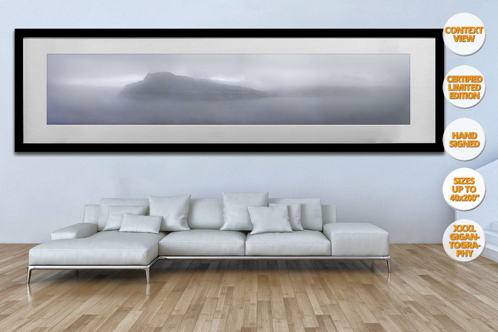 Fog in Eidi, Faroe Islands. | Print hanged in living room.