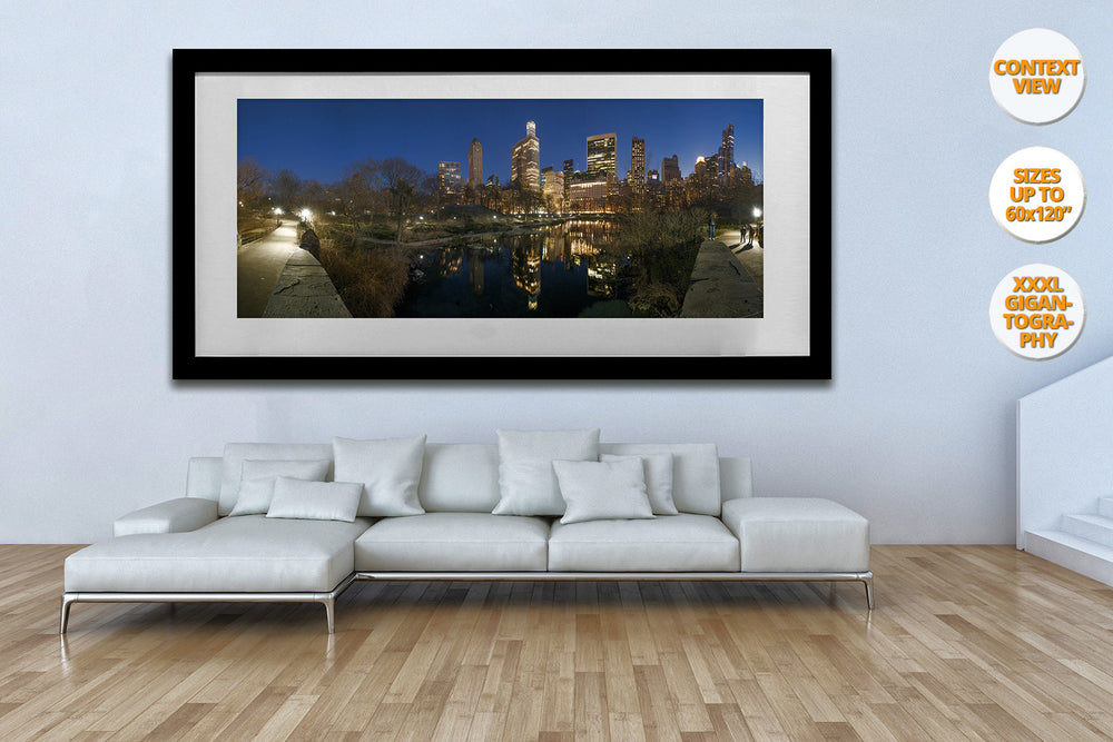 The Pond at dusk, Central Park, New York. | View of the Print hanged framed in Living Room.