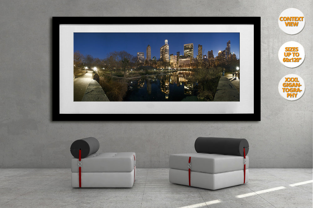 The Pond at dusk, Central Park, NYC. | View of the Print hanged framed in waiting room.