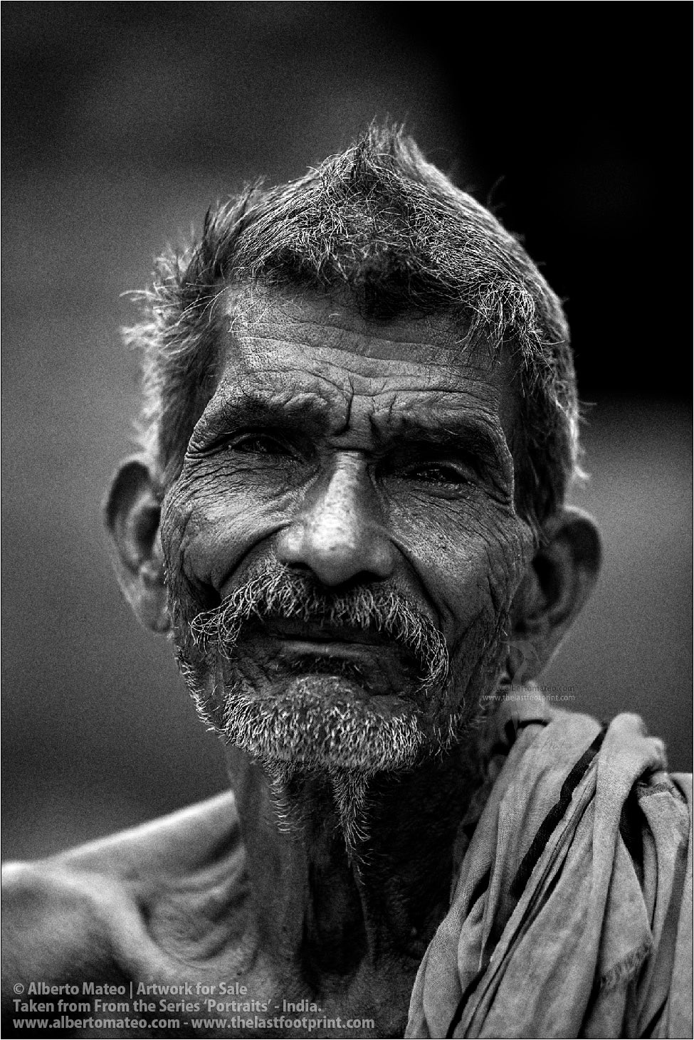 Portrait of elderly Man, Ballia, Uttar Pradesh, India. [BLACK & WHITE]