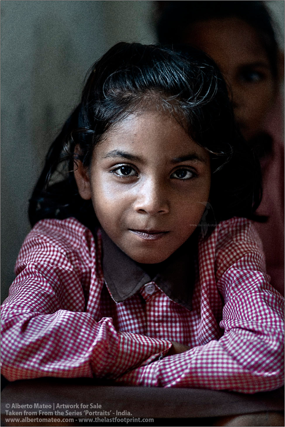 Portrait of schoolgirl, Ballia, Uttar Pradesh, India.