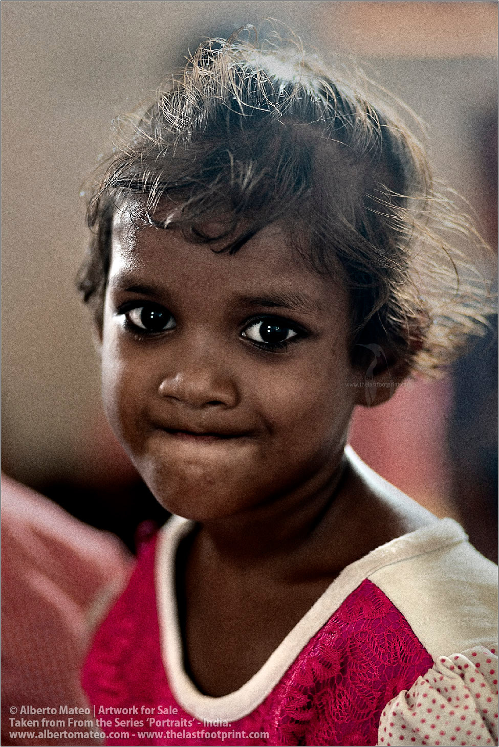 Portrait of small schoolgirl, Ballia, Uttar Pradesh, India.