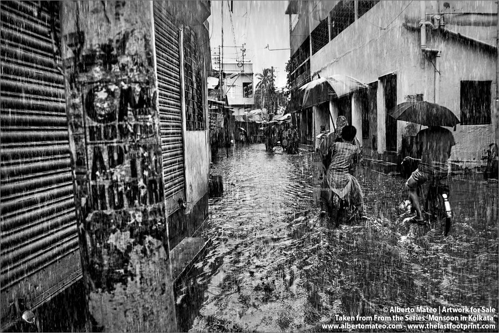 Bicycles under the rain, Shibpur, Kolkata, Bengal, India.