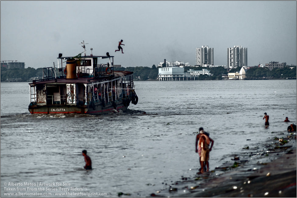 The Ghats in Hooghly River, sunset, Kolkata, India.